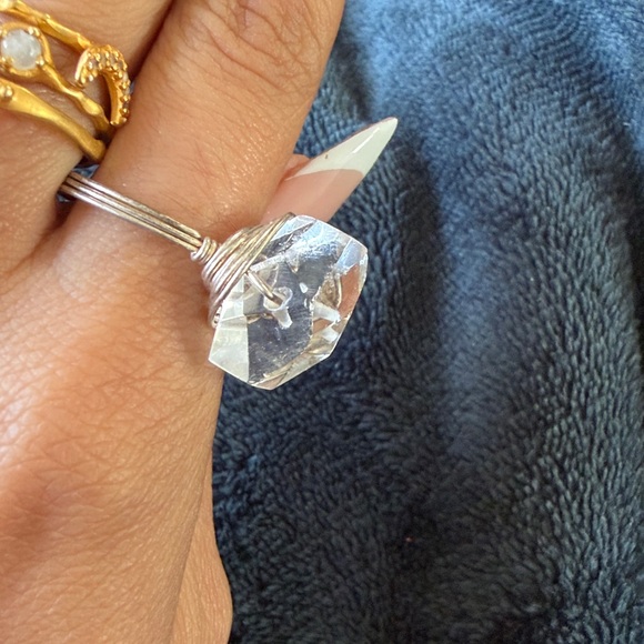 Silver Crystal ring - Picture 2 of 3